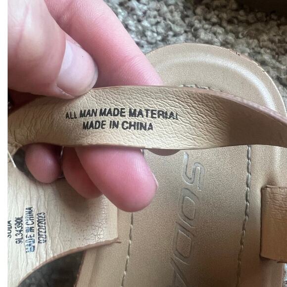 Girls Sandals, Size 1, Soda Brand, Brown, Buckle, Weave, Open Toe, Summer - Picture 4 of 9